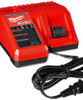 18 Volt Cordless Drill Driver Kit With Two REDLITHIUM Batteries charger with cord, compact design, and plug visible