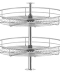 28 Inch Chrome Corner Cabinet Lazy Susan Full Circle Rotating Rack For Corner Base Kitchen Easy Reach Replacement Shelves