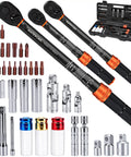 Complete 41 Piece Torque Wrench Set with quarter, three eighths, and half inch drives, click torque wrenches and accessories
