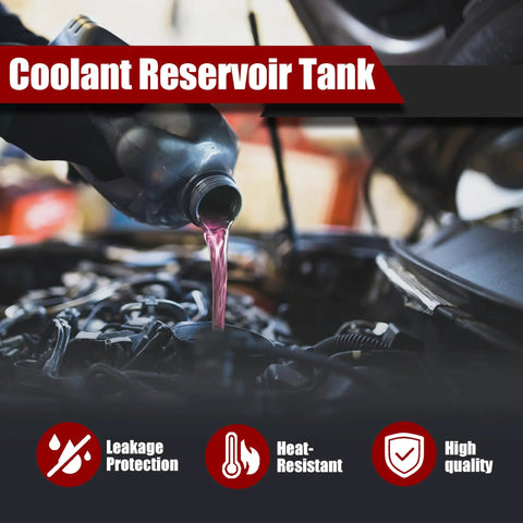 Top Tier Engine Coolant Reservoir Tank With Cap For Your Whip Smooth Riding Dodge Charger Challenger And Chrysler 300 Cooling System Overflow Replacement Heavy Duty Factory Fit, pouring liquid into tank.