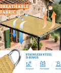 9 By 26 Feet Straight Edge Sun Shade Sail For Outdoor Patio Pergola Garden In Sand Color, Blocks UV Rays, with breathable fabric and D-rings