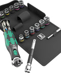 Zyklop Pocket Set 4 27 Pieces Compact Tool Kit For Everyday Fixes On The Go with precision bits and accessories in red case.