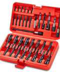 Open case of Magnetic Nut Driver Set for Impact Drills, 35 Piece with Quarter Inch Quick Change Hex Shank, Cr-V Steel bits visible