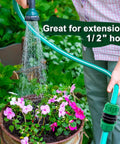 Man using Six-Piece Hose Repair Connector Extender for 1/2 Inch Garden Hose Quick Repair Connection Plastic Hose Joiner Splicer Leakproof