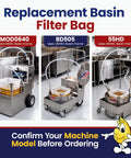 Top Tier Reusable Fryer Oil Filter Bag That Traps Tough Grease Grit And Saves You Serious Dough Compatible With Common Basins in use with filter machines.
