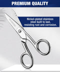 Electrician Scissors With Stripping, 5-1/5 Inch Pro Grade Cable Cutter For Ethernet Cables, Wires, Plastics And Light Metals Heavy Duty, Precise Cuts For Telecom And Electrical Pros, Durable Hand Tool, nickel-plated stainless steel
