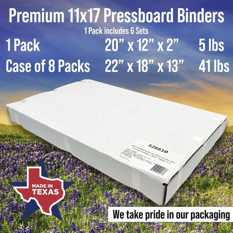 Mega 11x17 Poly Panel Report Binder Set With Metal Fasteners Six Pack for Large Format Documents packaging box