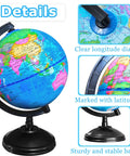 Six Inch Geographic World Globe With Stand For Kids Educational Rotating Political Map Globe For Classroom Decor And Home