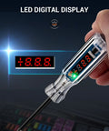 Digital LED Car Circuit Tester 2.6V To 32V Test Light with LED display and stainless probe, close-up view