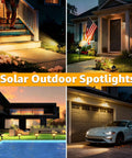Lit Robot Style Solar Garden Lights 4 Pack IP65 Waterproof Outdoor LED Spotlight With 360 Rotation 2 Lighting Modes