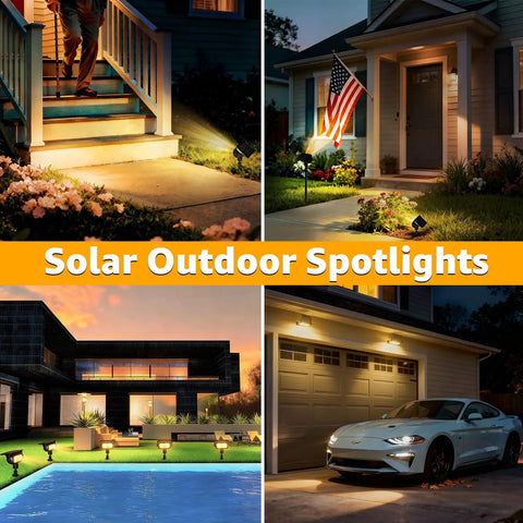Lit Robot Style Solar Garden Lights 4 Pack IP65 Waterproof Outdoor LED Spotlight With 360 Rotation 2 Lighting Modes