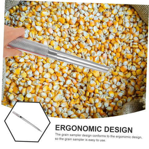 Stainless Steel Grain Sampler With Rubber Handle Portable Fertilizer Probe For Accurate Wheat Seed And Soil Sampling Durable