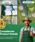 Walk In Outdoor Greenhouse 56 x 29 x 77 Inch Portable Garden Hot House Kit with details like bandage roll, extended edges, and gardener.
