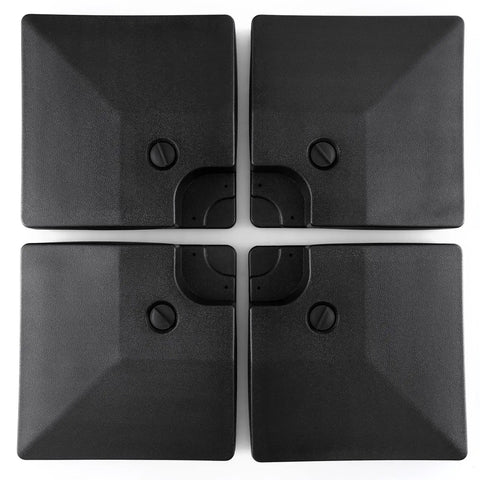Top view of Fillable Offset Patio Umbrella Base Set For Cantilever Umbrellas, Water And Sand Fill Weight Up To 284 Lbs, 4 Piece Stand.