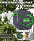 Retractable Garden Hose Reel With Auto Rewind 100 Foot No Fuss Easy Lock Wall Mount Any Length 180 Degree Swivel Bracket