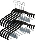 Ultra Thin Velvet No Slip Pants Hangers With Clips 10 Pack Space Saving Non Slip Hangers For Pants Skirts Coats Dresses Tank Tops And Clothes Felt Finish