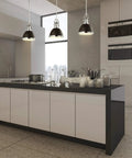 Industrial Iron Dome Pendant Light 10 Inch Black Chrome Finish Adjustable Hanging Fixture For Kitchen Island Or Entryway Modern Black Metal Shade LED Bulb Included over kitchen island in modern kitchen.