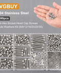 480 Piece M4 Screws Assortment Kit For 3D Printer And DIY Projects With Hex Socket Head Cap Screws In 6mm 8mm 12mm 16mm 20mm 25mm 30mm, Includes Nuts, Lock Washers And Flat Washers, Made Of 304 Stainless Steel.