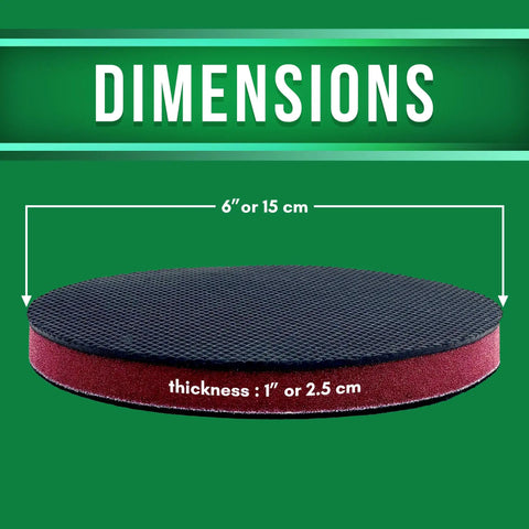 Dimensions of the Reusable Medium Grade Nano Clay Pad For Auto Detailing 6 Inch Orbital Synthetic Clay Bar Pad