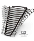 15 Tool Wrench Holder For Tekton 1/4 To 1 Inch Combination Wrenches With Nonslip Flexible Teeth Grip Durable Organizer Made In USA