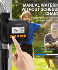 Smart Hose Timer for Garden and Outdoor Irrigation with Rain Sensor displayed on faucet with digital screen