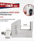 Front view of 304 Stainless Steel Hose Pincher Set Of 2, used for flexible hoses up to 1 inch, featuring butterfly type handle.