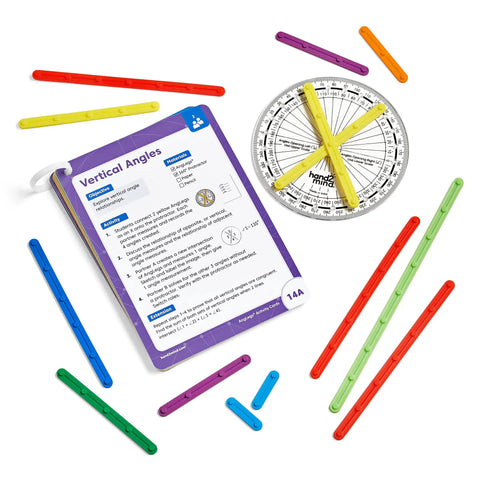 AngLegs Classroom Set With 30 Protractors And Geometry Manipulatives for hands-on learning, geometric shapes for 4th grade.