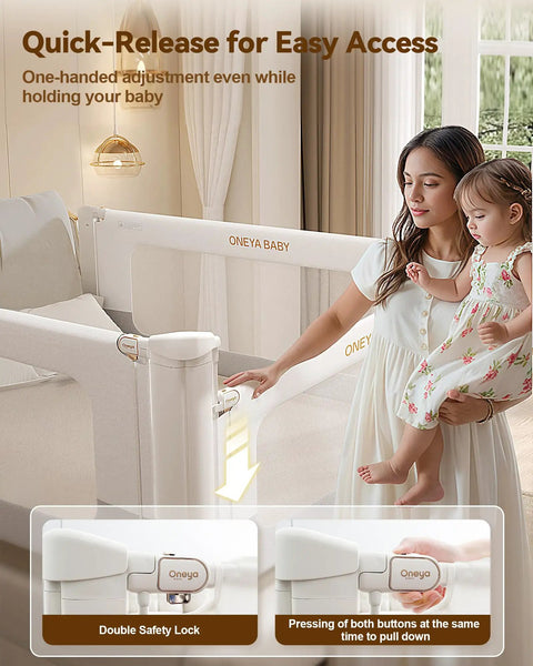 Heavy Duty Toddler Bed Rail Guard For Full Beds Built Tough Thickened And Reinforced Aluminum Safety Rail with double lock in action