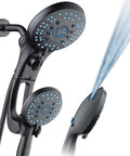 Boss High Pressure Shower Head Duo Handheld And Rain Heads With 50 Modes 3 Way Switch, adjustable, anti-clog, bronze.