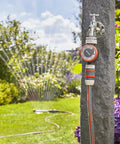 Outdoor Water Timer For Faucets With Quick Connect System, Fits 26.5 Mm And G1 Connectors, garden mounted near blooming flowers