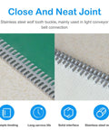 Close-up of stainless steel wolf tooth buckle on 12 Inch Belt Lacing Fastener For Conveyor Belts Stainless Steel Spike Fastener Light Duty Splice Kit