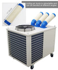 28900 Btu Industrial Spot Cooler And Portable Air Conditioner with flexible air ducts, designed for industrial workshop cooling.