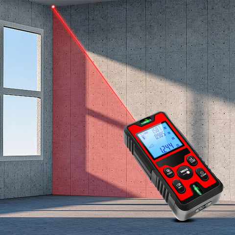 Heavy Duty Digital Laser Distance Meter With Rechargeable Battery And Crisp Display For Quick Square Footage And Volume Tracking Straightforward Use Lets Builders And Diy Crews Nail Every Project Without The Fuss