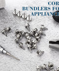 Heavy Duty Marine Boat Cover Snaps 24 Pack Stainless Steel 3/8 Inch Socket Studs scattered on a surface with tools.