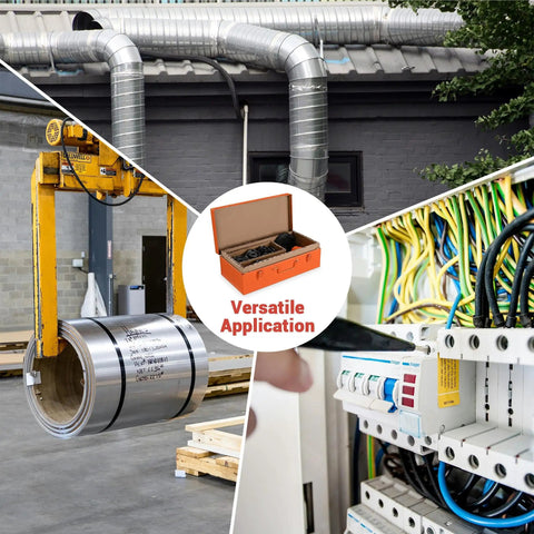 15-Ton Hydraulic Knockout Punch Kit With 10 Dies For Holes From 1/2 Inch To 4 Inch In Steel Aluminum And More, versatile use showcased