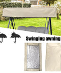 Swing Canopy Replacement Cover For Outdoor Porch And Patio 64.57 By 44.89 By 5.9 Inches Waterproof Windproof Sunshade Beige