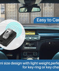 Upgraded 318MHz Gate Opener Remote With 9 DIP Switches For Mighty Mule Systems shown in a car interior, easy to carry