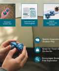 Hands holding Oversized 8-Sided Wooden Dice Set For Outdoor Adventures With Directional And Number Dice