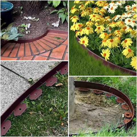 Durable Plastic Landscape Edging Kit No Fuss Easy Install 2 Inch Tall 33 Ft Border With 30 Spikes For Garden Flower Beds And Lawn