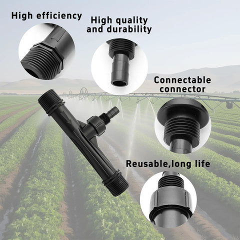 2 Pack 1 Inch Venturi Fertilizer Injector with Barbed Fittings for Irrigation Systems Garden and Hydroponics, agricultural field background