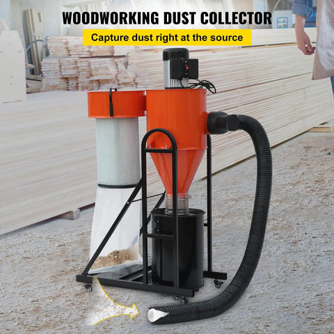 2 HP Dust Collector Beast For Your Shop With 1167 CFM Portable Vortex System in a woodworking shop