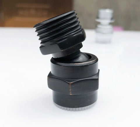 Solid Brass Shower Head Swivel Ball Adapter With Hand Shower Connector And Arm Extension In Oil Rubbed Bronze, black threaded swivel connector