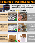 GREPSPUD 2-set trailer hub bearing kit packaging infographic showing neat packing, bubble wrap, and sturdy box.