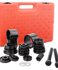 24 Piece Front Wheel Drive Bearing Removal Tool And Press Kit With Pro Grade Adapters And Bearing Installer displayed with red case