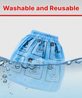 Nonwoven Cloth Filter Bags 2 Pack Reusable Replacement Filters For Small Dry Vacuums submerged in water illustrating washability.