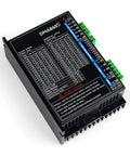 Powerful Digital CNC Stepper Motor Driver For DIY CNC Machining, 2.2A to 8.2A Peak Current, Works With 20-110V AC Or 20-160V DC, Ultra Fast 300KHz Pulse Response, 16 Subdivision Modes (400 to 51200), Easy Setup And Precise Motion Control., black DMA860S stepper driver with green terminal blocks for CNC milling