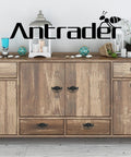 Six Piece Set Antique Style Metal Drawer Pull Handles For Cabinets And Wood Boxes Floral Rim Bronze Tone Finish 2.8 By 1.8 Inches Center To Center 2.5 Inches Includes Screws installed on a wooden cabinet