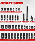 Heavy-Duty 48-Piece Three Eighths Inch Drive Impact Socket Set with SAE and metric sizes, deep and shallow 6-point sockets
