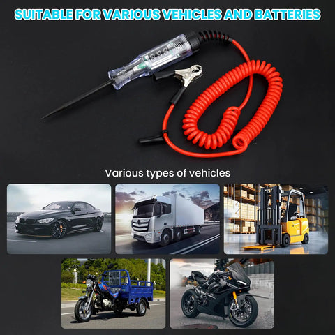 Beast Digital LED Test Light For Automotive 5 To 90 Volts, Bidirectional Circuit Tester With Real Time Voltage Display, Extended Spring Wire And Probes For Car, Truck, RV And Other Vehicles, with clip and probe