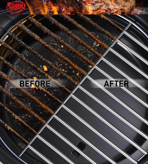 18 Inch Adjustable Grill Brush With Scraper For Outdoor Grills Heavy Duty BBQ Cleaner Before and After Cleaning Grates